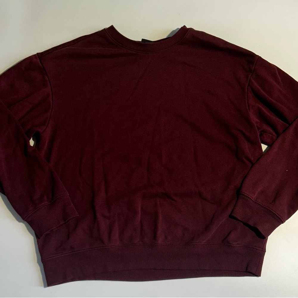 H&M Men's Deep Burgundy Crewneck Sweater